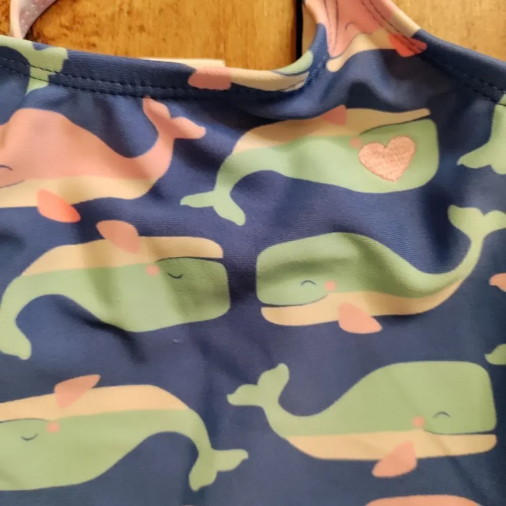 Carters swimsuit 24 months one piece bathing suit whale pink blue summer beach